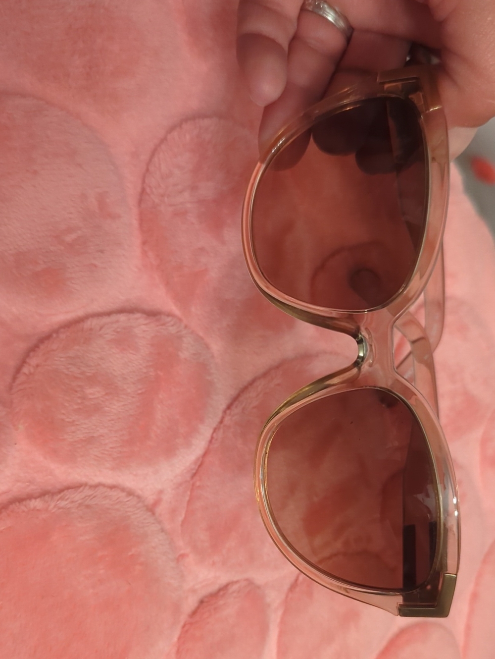 Chloe Transparent Pink Sunglasses with Brown Lenses